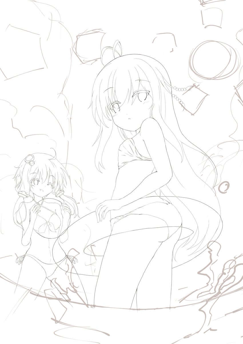 線画完成
ヾ(:3ノシヾ)ノシ 