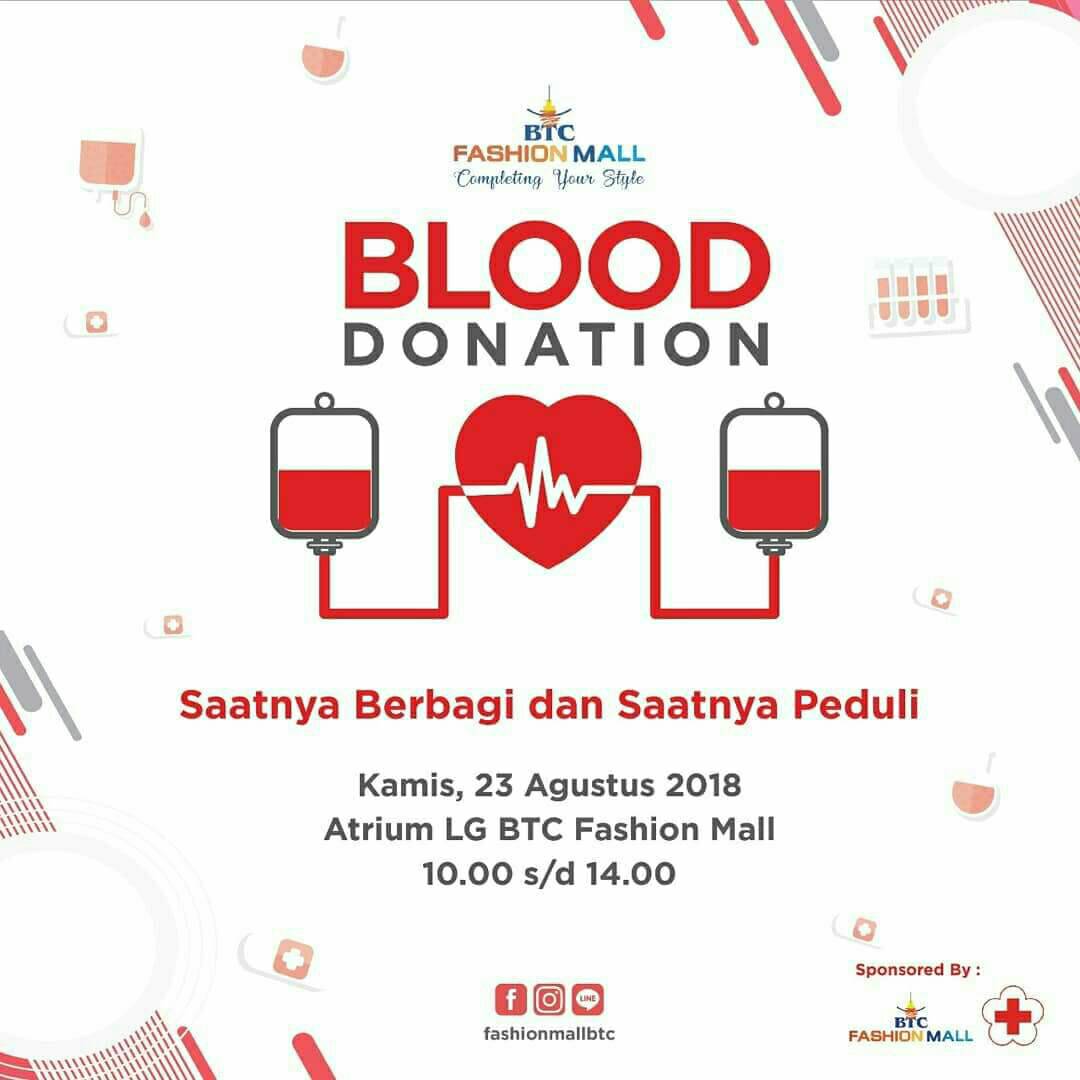 #INFO #Dondar #Bandung | 23 Agustus 2018 | 10.00 - 14.00 | BTC Fashion Mall. Jl. Dr. Djunjunan 143 - 149 Pajajaran. Cicendo | <a href="/june_bfl/">June Malkan</a> cc <a href="/BFLBandung/">BFL Chapter Bandung</a> <a href="/DonDarBDG/">Komunitas Donor Darah Bandung</a> <a href="/ufmbandung1043/">UFM 104.3 Bandung</a> @HumasBdg <a href="/infobdg/">BANDUNG ᮘᮔ᮪ᮓᮥᮀ</a>