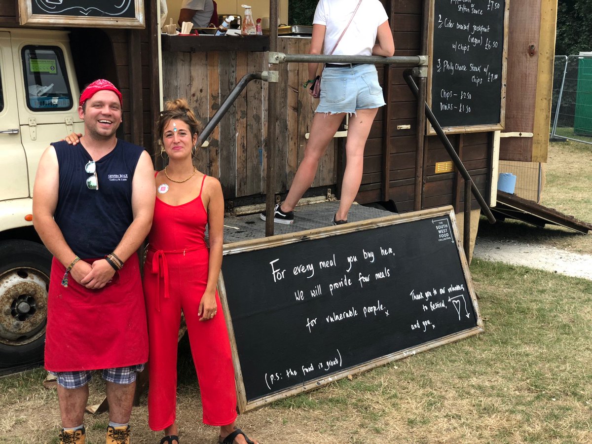 Bestival's tweet image. We’re very proud to have teamed up with The South West Food Collective at #Bestival2018, who collected and donated 1.8 tons of surplus food to help vulnerable people and those on a low/nil income in Dorset. Thanks to anyone who donated over the weekend! bestival.net/news/bestival-…