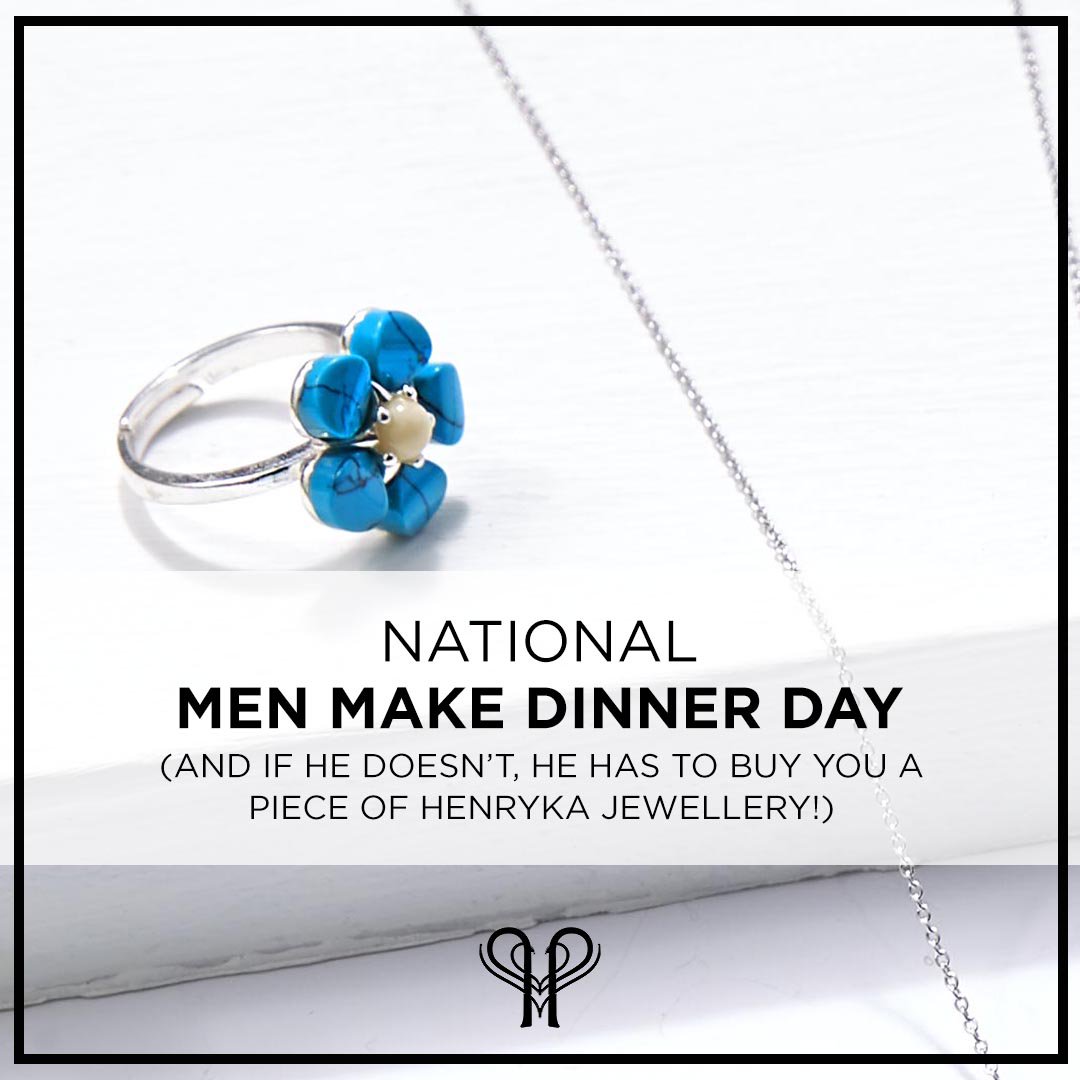 That's right ladies! Its #NationalMenMakeDinnerDay! (Yes that's really a thing 😂)
RT at your man to let him know you expect dinner to be on the table later, or he owes you a piece of Henryka jewellery!