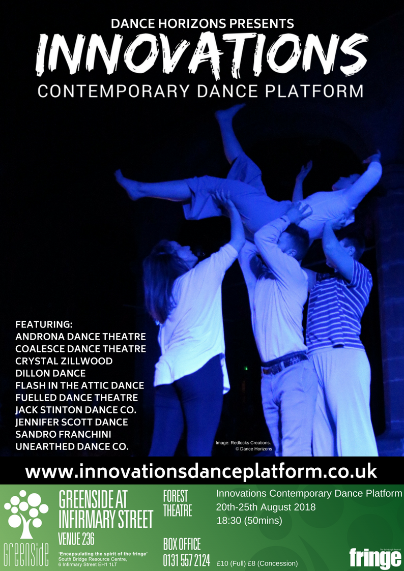 InnovationsDP's tweet photo. Tonights platform only has a few seats left, so get yourself down in plenty of time to grab yourself a ticket from the @GreensideVenue's box office! Tonight we feature Unearthed Dance Co, @fuelleddance , @CrystalZillwood &amp; @jstintondance -Come and see it for yourself! #EdFringe https://t.co/uDqs4Yxpkj