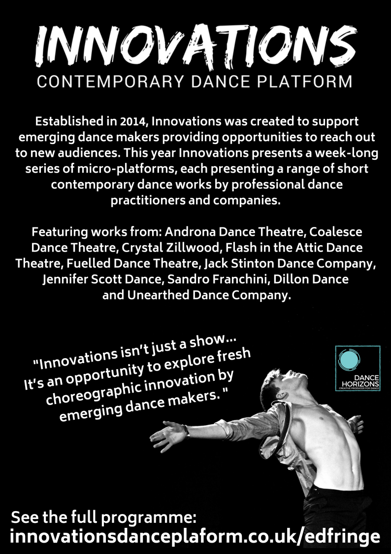 InnovationsDP's tweet photo. Tonights platform only has a few seats left, so get yourself down in plenty of time to grab yourself a ticket from the @GreensideVenue's box office! Tonight we feature Unearthed Dance Co, @fuelleddance , @CrystalZillwood &amp; @jstintondance -Come and see it for yourself! #EdFringe https://t.co/uDqs4Yxpkj