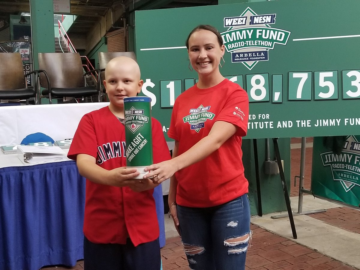 WEEI's tweet photo. Carlie &amp; Max are showing everyone how it's done! Call 877-738-1234 to donate to the WEEI NESN @TheJimmyFund Radio Telethon and help #KCANCER https://t.co/1mBvIOfXqg