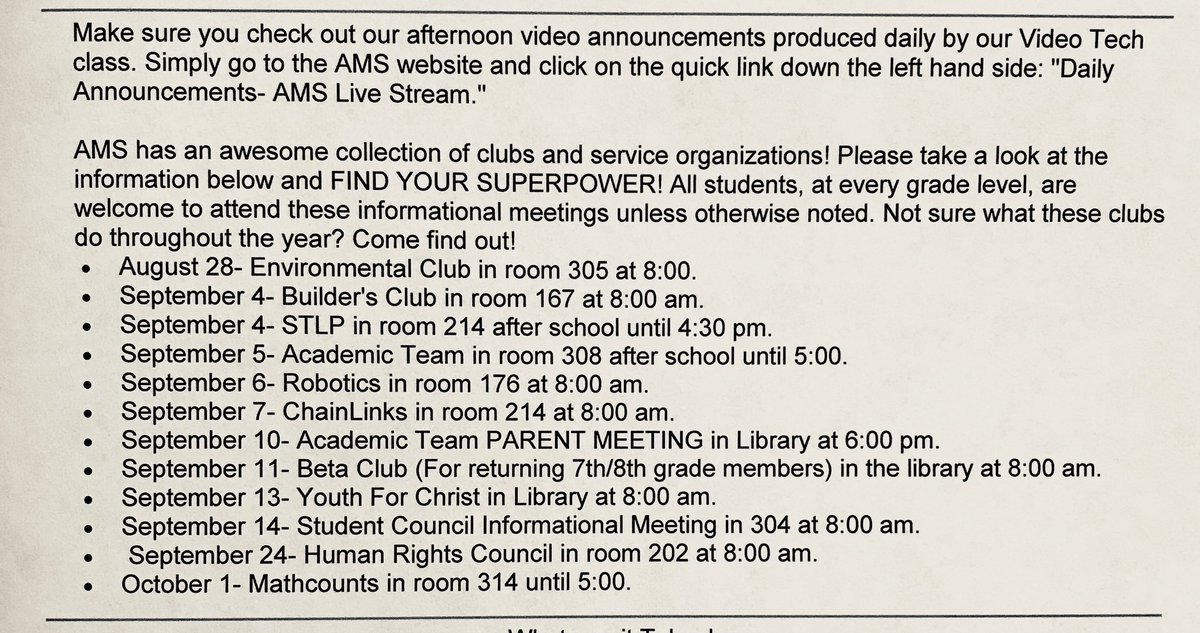 the_ams's tweet photo. Ok...this is awesome! Check out all the extra-curricular opportunities (and this doesn’t even include our incredible athletic department)! We’ve got something for EVERYONE! What’s YOUR Superpower? #AshlandProud #AMSrocks https://t.co/dAFRn9SzUh