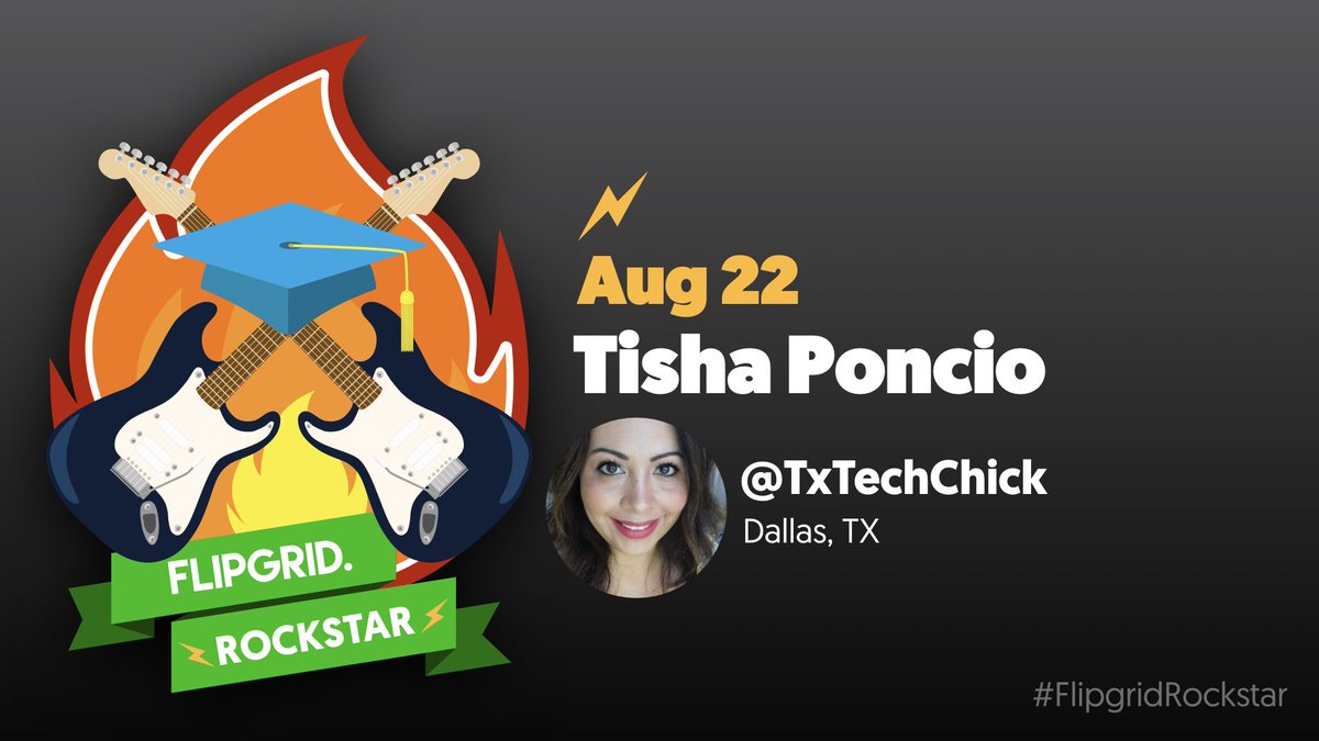 MicrosoftFlip's tweet photo. 📻 🎶Hip Hip Hooray🎶, we're celebrating #FlipgirdRockstar 🤠@TxTechChick today! 🎉 

💕Tisha is a passionate educator who always puts students 1st🥇, shares her magic 🔮&amp; uplifts fellow educators. She is a true inspiration to the #FlipgridFever community! https://t.co/Pml8kK5IMN https://t.co/K9ix6asDqR