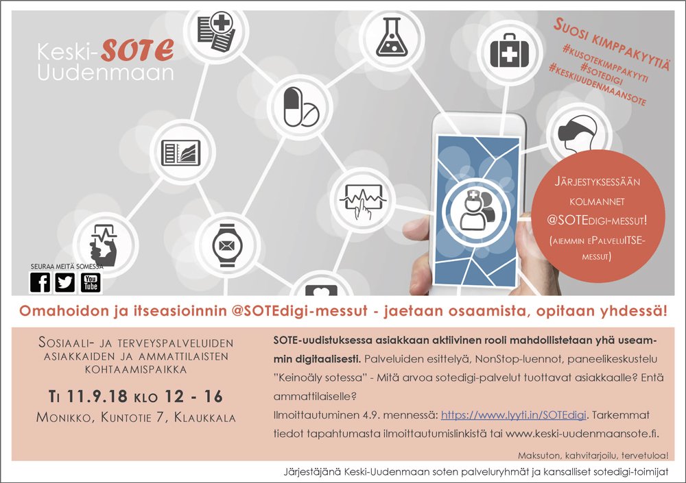Omahoidon ja itseasioinnin @SOTEdigi-messut 11.9. Ilmoittaudu mukaan!