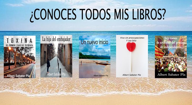 Sabaterpla's tweet photo. Este #verano, sumérgete en mis libros.
Entra en https://t.co/4KEYOHEij5 y hazte con el tuyo.
#kobo #xinxii #GooglePlay #autoayuda #NovelaNegra #novela #leer #Queleer #RecomiendoLeer #libros #indiebooks #kindlebook #thriller #CrimeFiction #Horror #KindleUnlimited https://t.co/4ymuLOCYr0