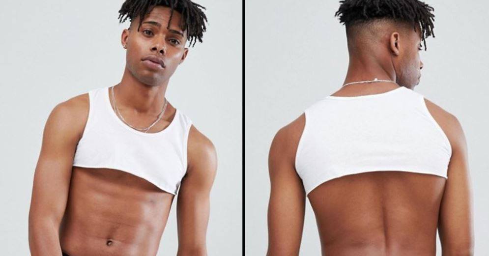 ladbible's tweet photo. ASOS is selling a crop top for men.
https://t.co/an0O3KobOZ https://t.co/KSey0GV8jM