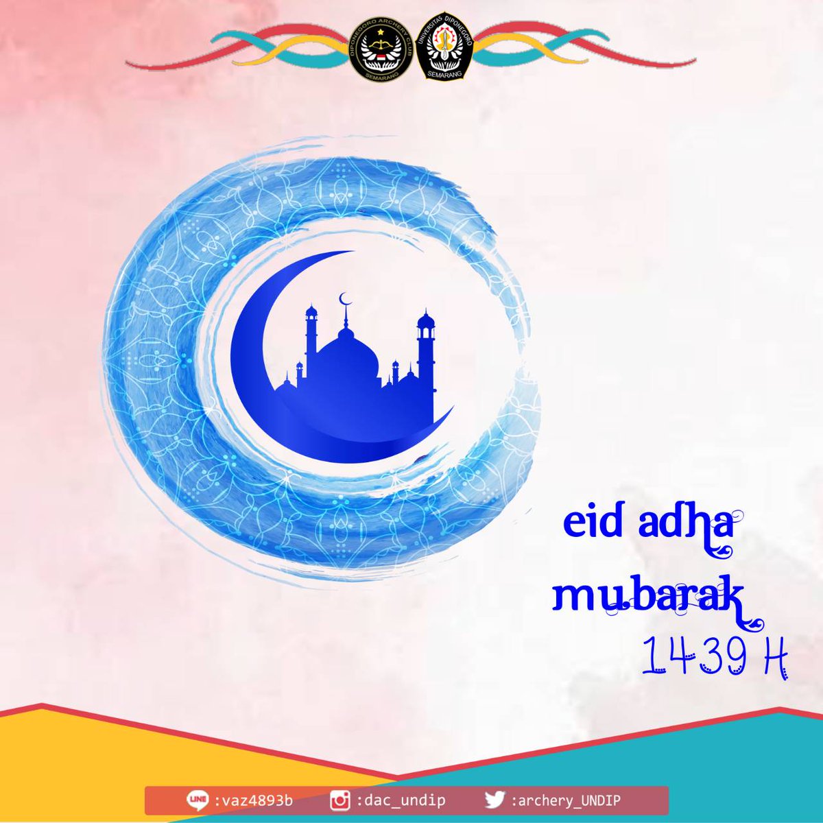 [SELAMAT HARI RAYA IDUL ADHA]

Belajarlah dari Ibrahim yang rela mengorbankan anaknya, dan jadilah seperti Ismail yang ikhlas menerima kehendak Allah SWT.
Kami segenap keluarga besar UKM Panahan Undip mengucapkan Selamat Hari Raya Idul Adha 1439 H.

#GoGoRelease
UKM Panahan Undip