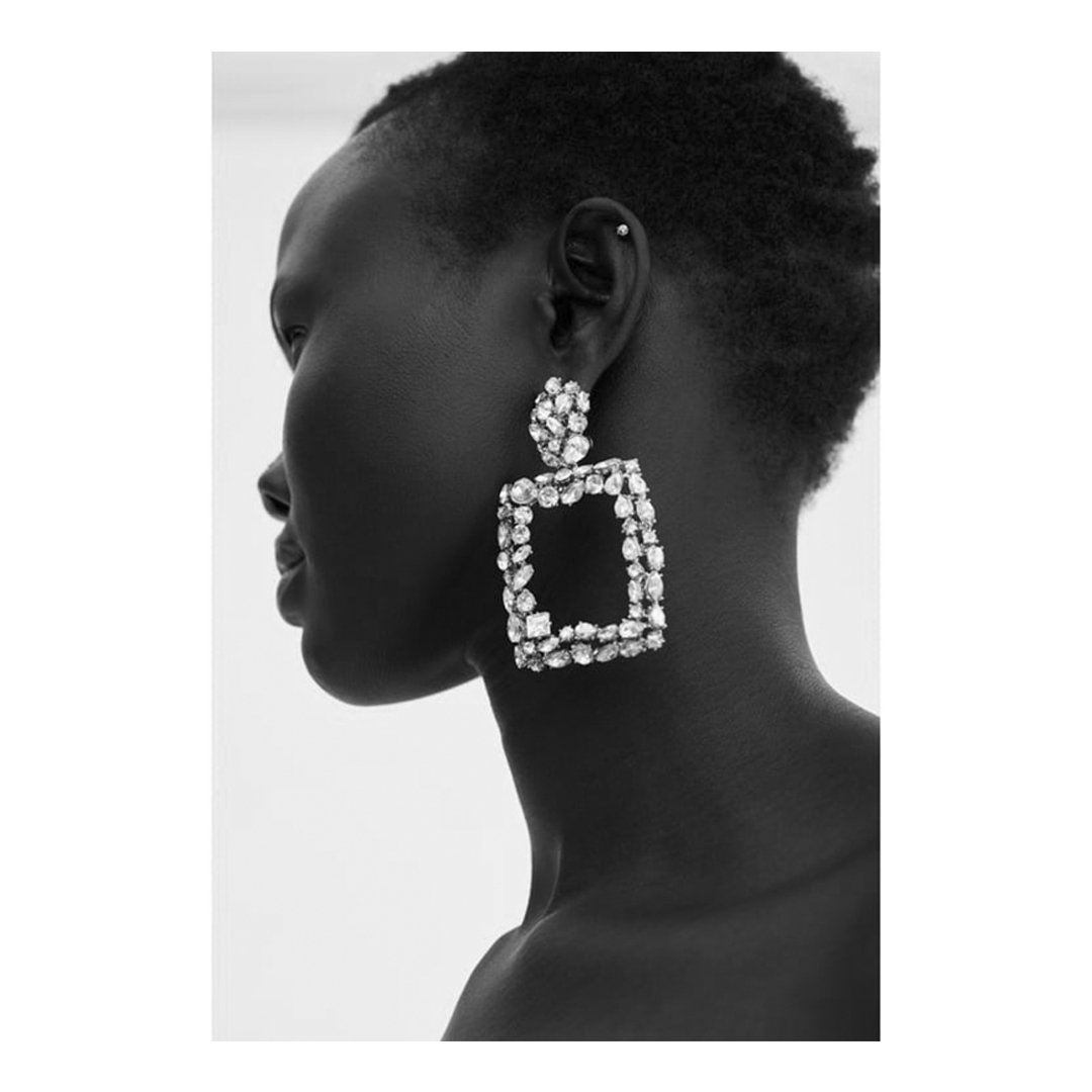 zara rectangle earrings