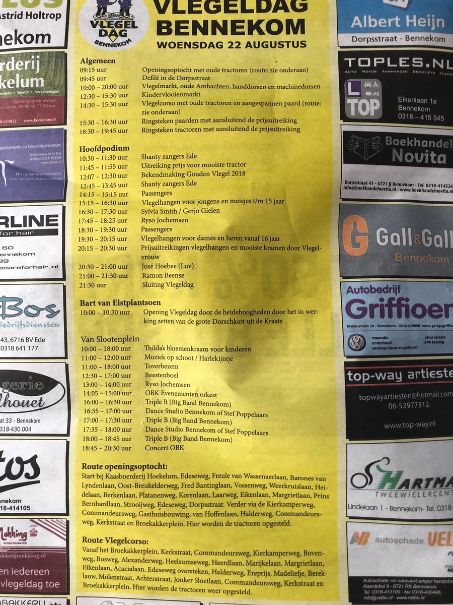 Jos Roseboom (@josroseboom) on Twitter photo Omdat het programma van de #vlegeldag in Bennekom niet bereikbaar is via vlegeldag.nl <a href="/vlegeldag/">Vlegeldag Bennekom</a> Omdat het programma van de #vlegeldag in Bennekom niet bereikbaar is via vlegeldag.nl <a href="/vlegeldag/">Vlegeldag Bennekom</a>