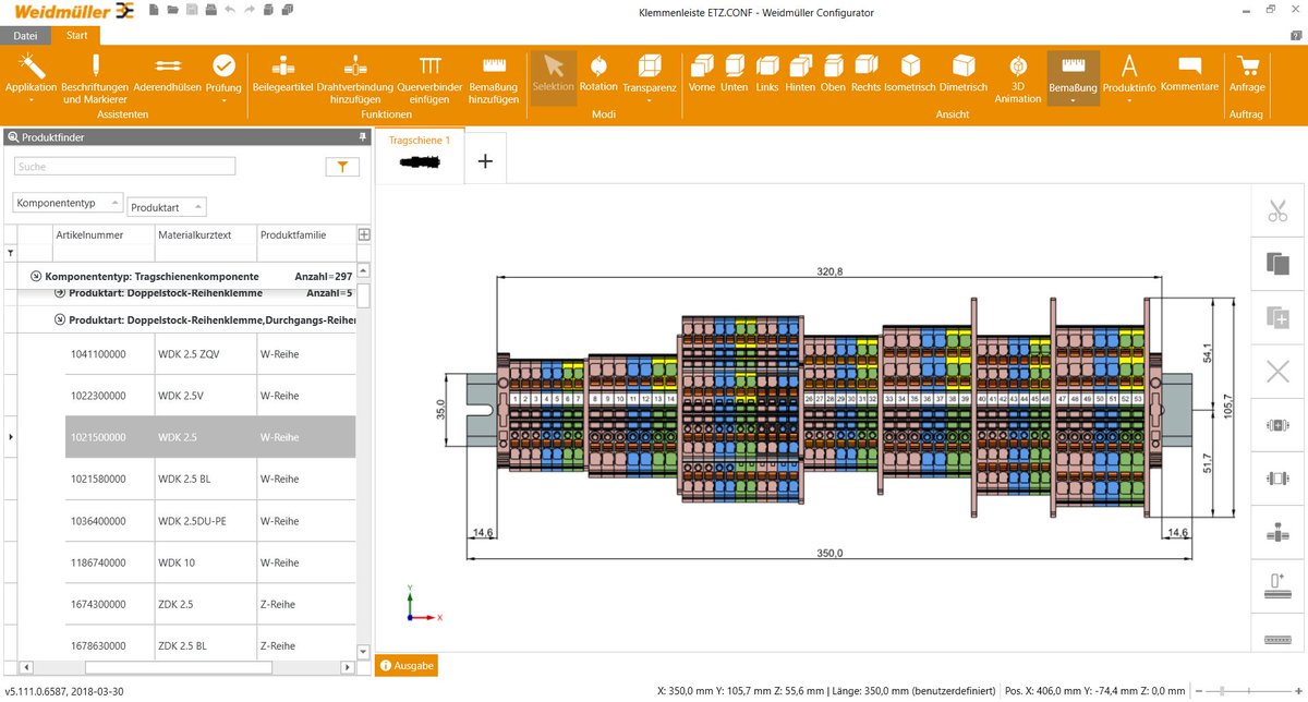 etz_vdeverlag's tweet photo. Im Rahmen der #etzTour testen wir, ob der Weidmüller Configurator (WMC) wirklich so einfach bedienbar ist: Frank Nolte wird mit dem Assemblierungsservice Configure to Order, eine #Klemmleiste erstellen, bestellen und am 27.8. bei @Weidmueller abholen:
https://t.co/AzXfZaxzsE https://t.co/Qs56FmKnAF