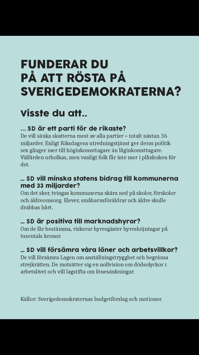 Jag- Men rösta du på SD.
SD-väljare- Stämmer inte, fejk news. Du är kommunist.