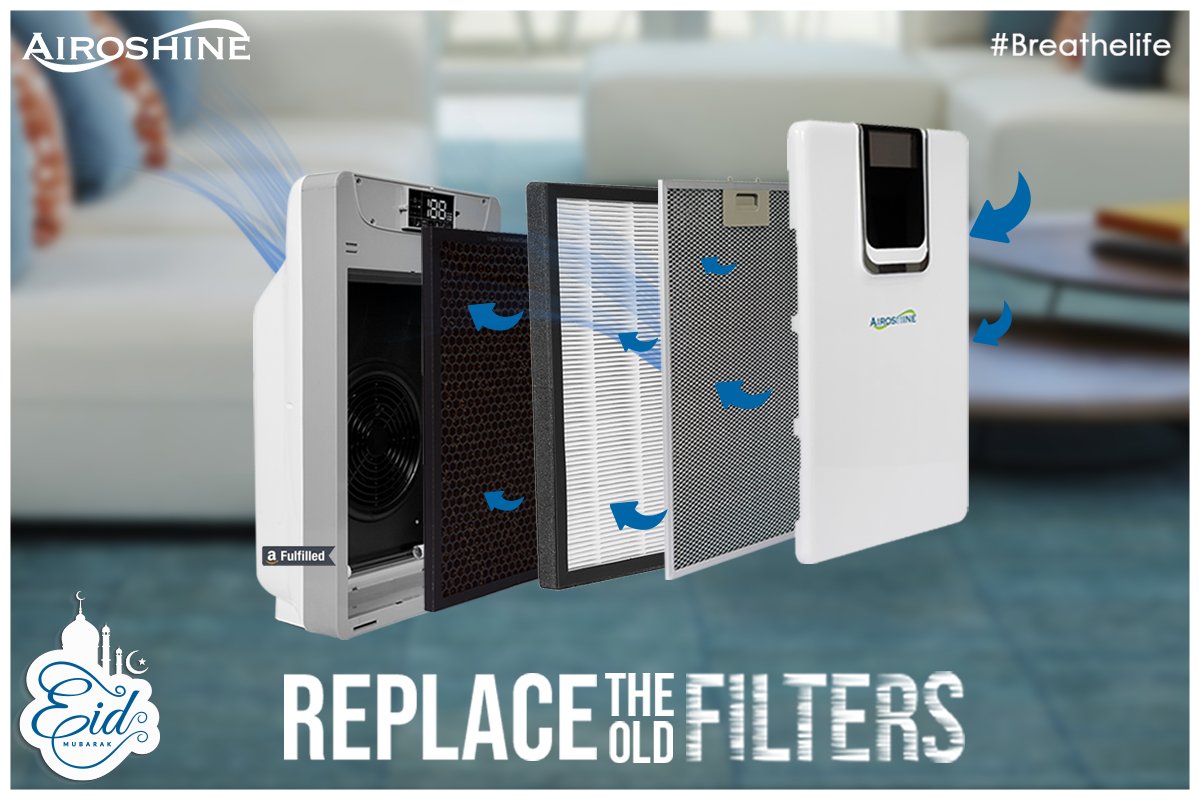 Replace the old filters with the new to enhance the indoor #AirQuality 
Buy Now: airoshine.com/products/set-o…
#airpollution #indoorairpollution #breathelife #cleanair #airpurifiers #indoorair #pollution #pollen #dust #petdander #Delhi #Noida #Gurgaon #Gurugram #Airoshine