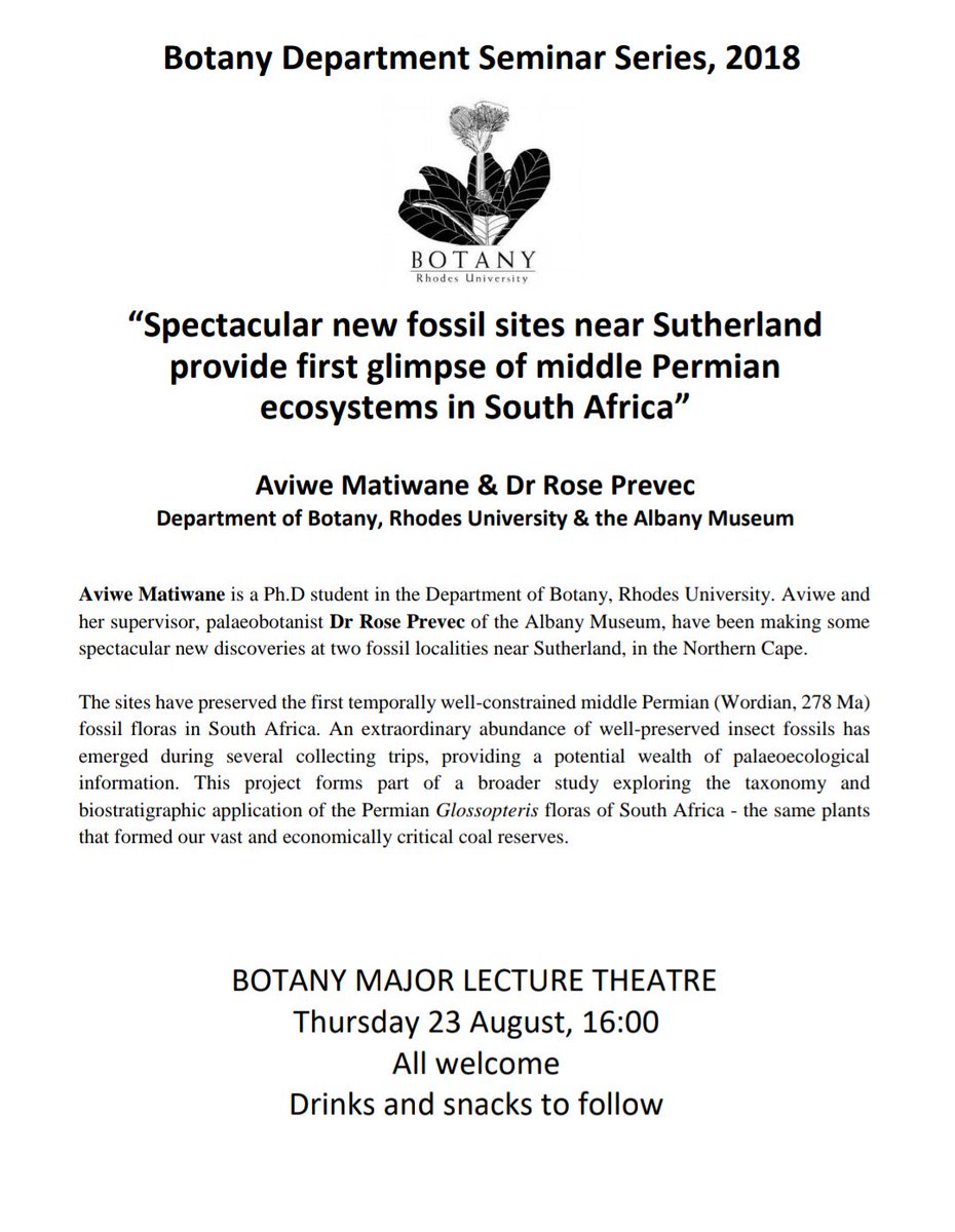 UdeMischa's tweet photo. My supervisor and I will be presenting a seminar series in the Botany Department, tomorrow the 23rd of August. We will be discussing all things palaeobotany and palaeoentomology. ๐๐๐๐ฆ๐ฑ๐ฟ #WomeninSTEM #phdlife #PhDchat #scicomm #AcademicTwitter #science https://t.co/j5Xiyo3qeN