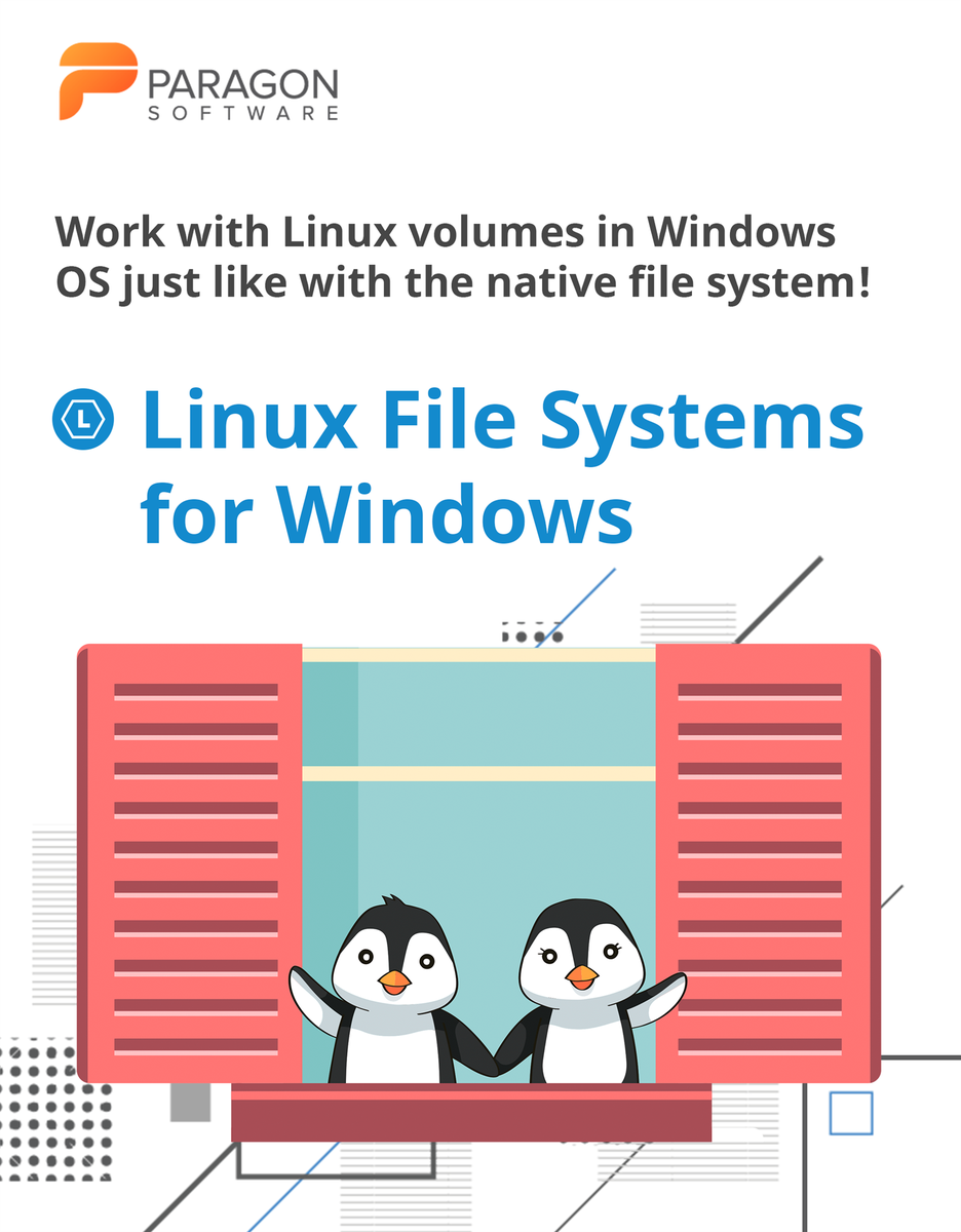 ParagonSoftware's tweet photo. #LinuxFileSystemsforWindows by #ParagonSoftware enables full access to #Linux volumes within #Windows. Once installed, connect your #ExtFS/Btrfs/XFS drive to PC and it will show up in Explorer: https://t.co/jfjlNW4iMe https://t.co/Lai6kQq53d