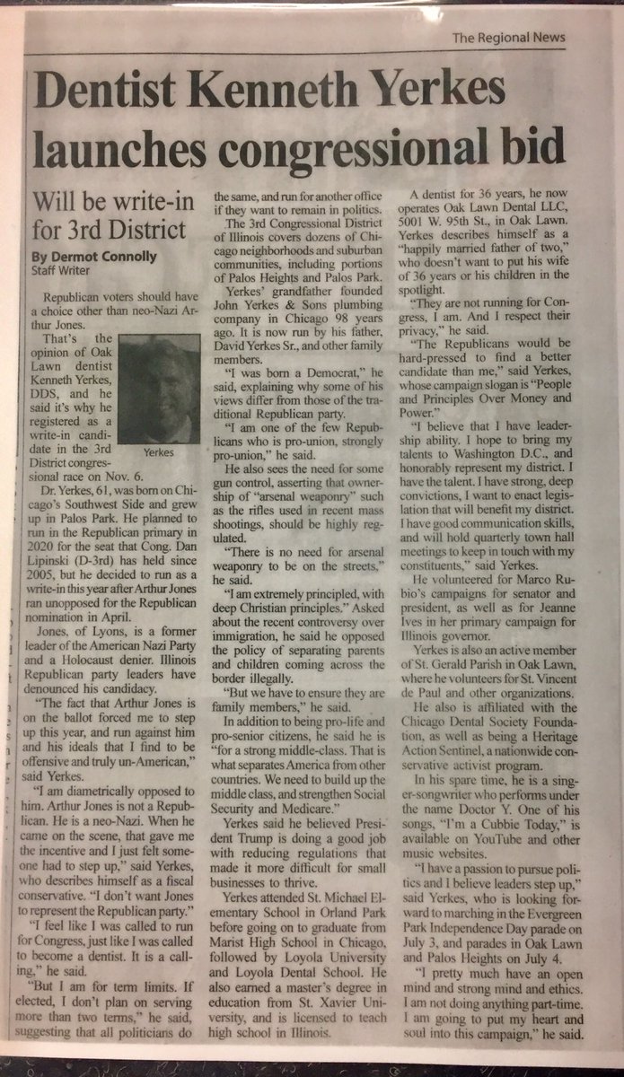 Yerkes4Congress's tweet image. Dr. YERKES For Congress youtu.be/gVI21LyVzSg via @YouTube

#GoodMorningAmerica
@POTUS 🇺🇸
@POTUS44 🇺🇸
@VP 
@marcorubio 
@JeanneIves 
@BruceRauner 
@DanProft 
@WalshFreedom 

Good Morning, Do you remember giving your #FirstPoliticalSpeech?
Do you remember your #FirstArticle?