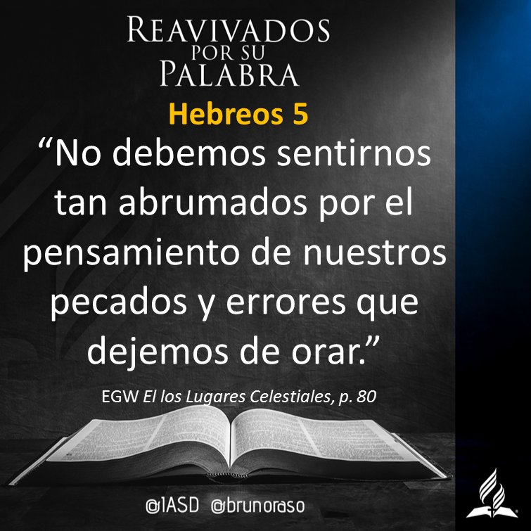 #rpSp #PrimeroDios
Capítulo del día – Hebreos 5
<a href="/iasdsudamerica/">Adventistas Sudamérica</a> @pradolfosuarez <a href="/BogerJr/">Herbert Boger Jr</a> <a href="/PrLuisGoncalves/">Luís Goncalves</a> <a href="/heliocarnassale/">Helio Carnassale</a>