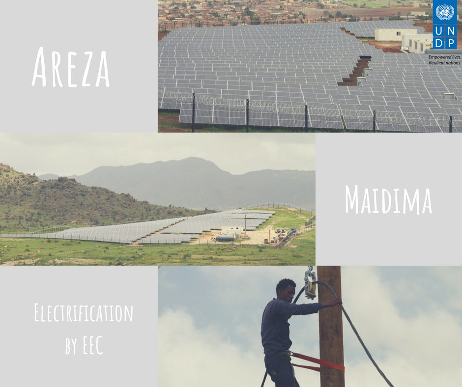 Solar energy farms/plants in Areza and Maidima are complete. Officials from  #Eritrea Electricity Company currently working on installation and connections to commercial centers, institutions and villages. #UNDPEUpartnership #EU4Energy #SDG7