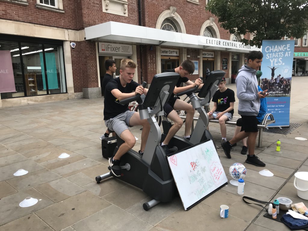 HExeter18's tweet photo. Do you think we can cycle 100 miles?
Well,find out by popping down to Exeter Central Station to see how the team are getting on!🚲 #HelpingHands https://t.co/1zUqolIPdS