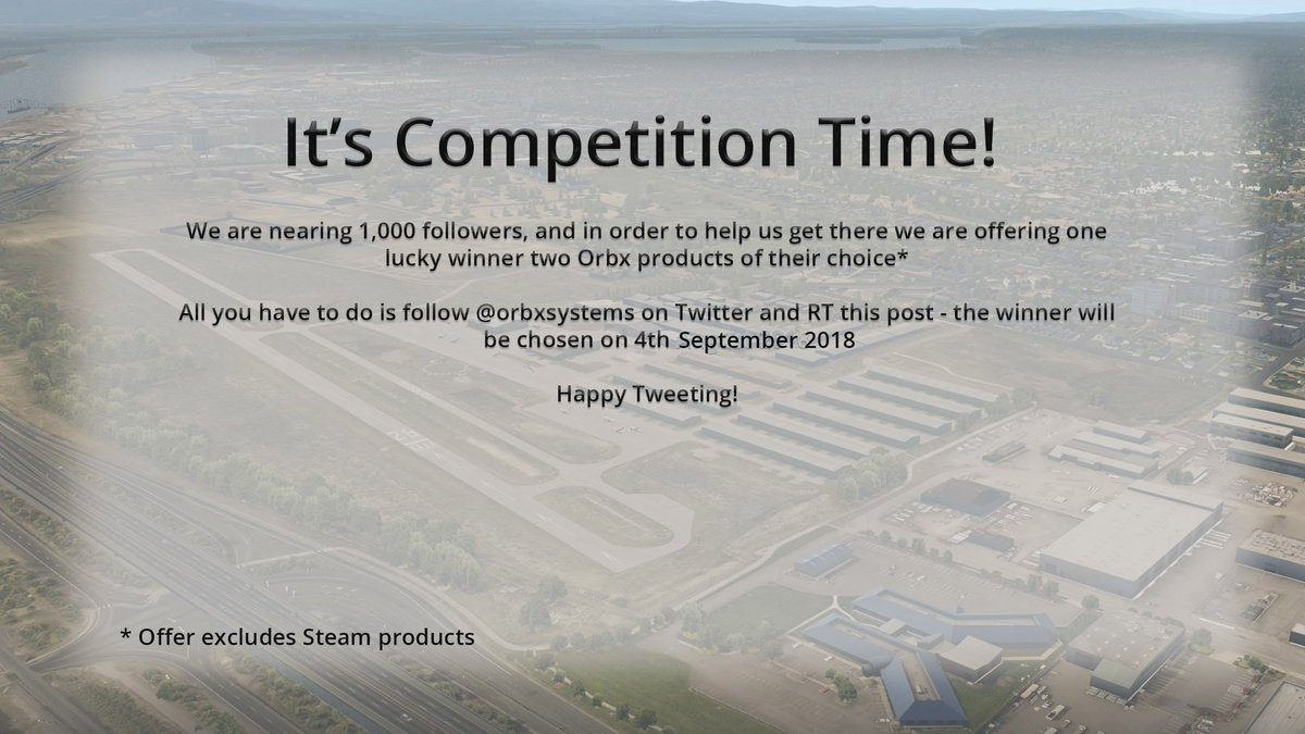 OrbxSystems's tweet photo. It's competition time (again)! Follow us and RT this tweet for a chance to win two products of your choice from OrbxDirect - Let's see if we can break 2k!  Competition ends 4th September 2018. https://t.co/kQJswfvrMR