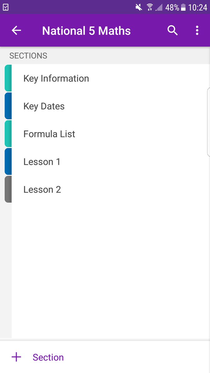 EduJody's tweet photo. Mobile version  of @OneNoteEDU  of my #N5Maths lessons. Students will be glad they are allowed to use mobile phones and/or iPad in class.  #iteachmath https://t.co/QPX0qHK4KP