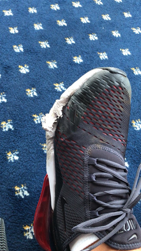 thomastfield's tweet photo. Love my new @nike shoes, but sadly the #seajets ferry ramp in Greece didn’t like them or my big toe 😥. Wonder if @Nordstrom will replace them? https://t.co/Natrv2XmAd