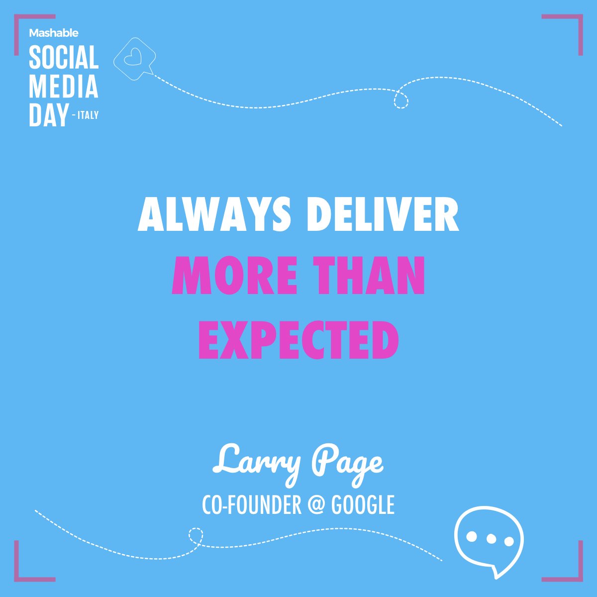 DIDAYSIT's tweet photo. 🗣️ "Always deliver more than expected" 🚀 We totally agree with @Google's co-founder Larry Page: and you? 💡 #SMDAYIT #DIDAYS 🔝 #WAITINGFORSMDAYIT https://t.co/MFuZtXZQXh