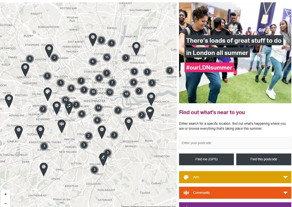TeamLDN's tweet photo. Mayor Sadiq has published an interactive map of events for young Londoners this summer and beyond! It features over 200 activities so get sharing with young Londoners everywhere! https://t.co/SgjE2CzLUp #ourLDNsummer https://t.co/gio9NC7RRI