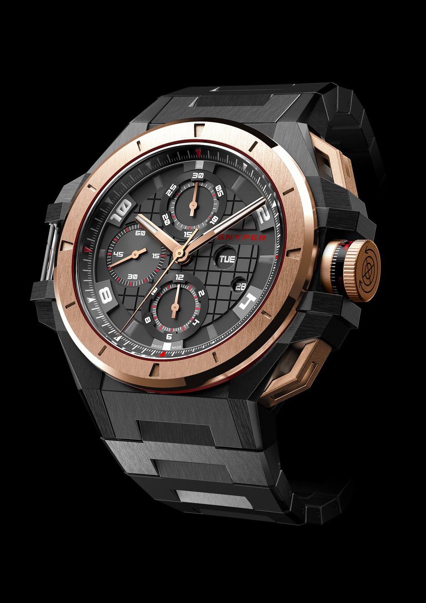 Snyper Ironclad Bicolor - Black PVD coated &amp; Rose gold - Chrono Automatic Day Date - Military specs 💣 #gold #swissmade #swiswatch #luxurywatch #limitededition