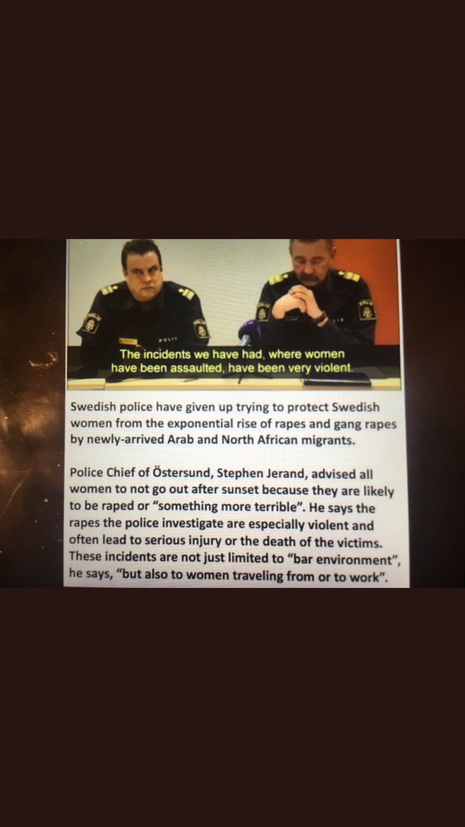 ligtdwarser's tweet image. Politie in Zweden geeft het op. Verkracht? Jammer dan...