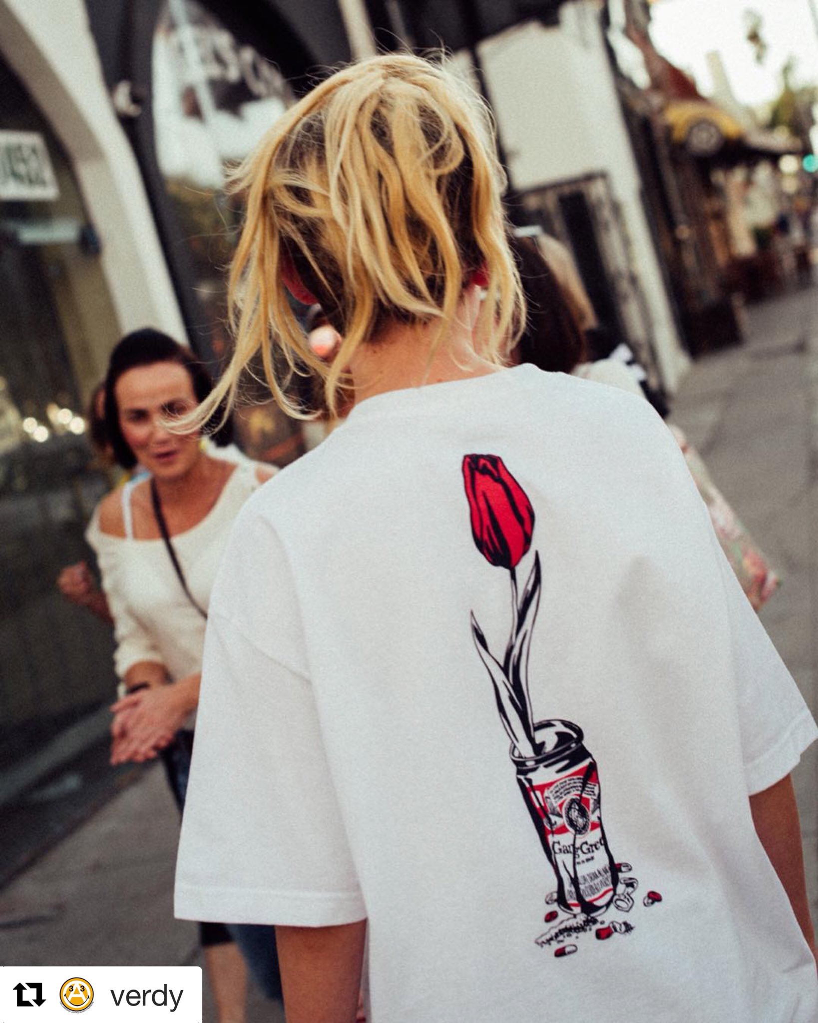 wasted youth flower can tee L- wasted youth flower can tee L-