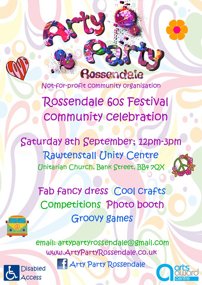 Celebrating the spirit of the sixties for <a href="/60sFest/">Rossendale 60's Festival 2024</a>  7th-9th September 2018 on <a href="/BankStreetBB4/">Bank Street</a>  #Rawtenstall. Grab your groovy gear and join us for some fab family fun. Everyone welcome 🤩💛☮️🌸
#Rossendale #Community #ArtyFun #KeepItLocal