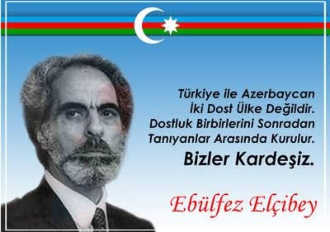 SebaKutuphane's tweet photo. Vefatının 18. yıldönümünde büyük dava ve fikir adamı, Türk dünyasının yetiştirdiği önemli kişilerden, kardeş ülke Azerbaycan'ın bağımsızlığını sağlayan Eski Cumhurbaşkanı #EbulfezElçibey‘i rahmet ve minnetle anıyoruz. Ruhu şad olsun.

🇹🇷❤️🇦🇿

#İkiDevletBirMillet https://t.co/v6OzXhFoSM