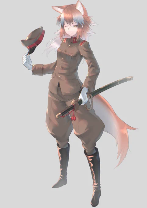 #けものフレンズ #けもフレ
日本陸軍所属ニホンオオカミさん 