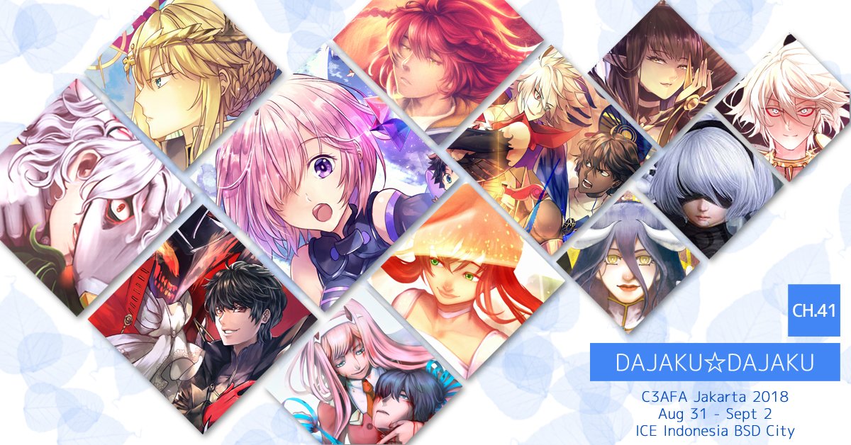 Bellpi_Troops's tweet photo. We're back for C3AFA JAKARTA 2018 next week! <3
Check out this thread below for our complete catalog~

In collaboration with our friends "mochibatu", please find us at CH.41 under the name "DAJAKU☆DAJAKU" xD

See you there ^^

#C3AFAJKT #FGO https://t.co/fiLucazROH