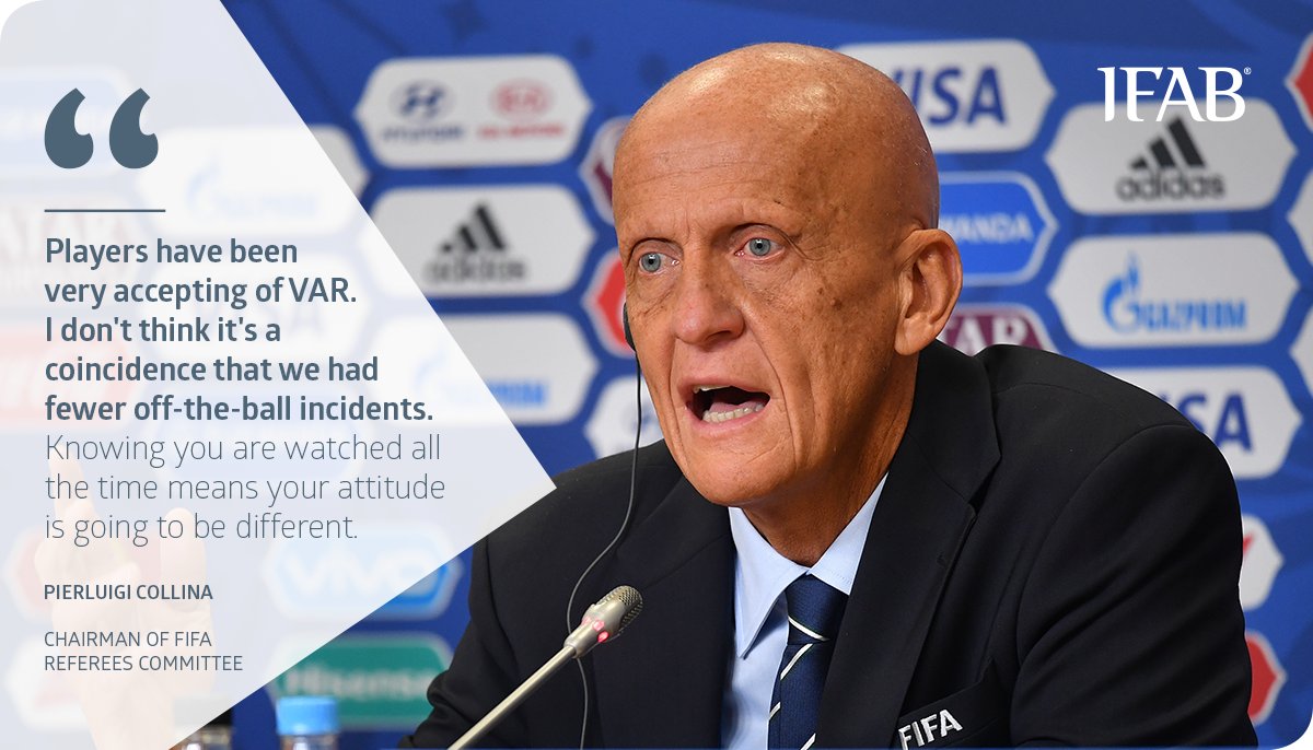 “VAR is like a parachute - it's better to have it when you need it”

Pierluigi Collina, Chairman of <a href="/FIFAcom/">FIFA</a> Referees Committee, about benefits of using VAR: constant support for a referee, fewer protests from players and off-the-ball incidents.

Interview bit.ly/Collina_VAR