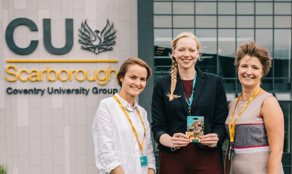 CUScarborough's tweet photo. The team at @CUScarborough polishing their green halo by picking up a win from the university-wide #CycleToWorkDay competition: A £30 voucher from @EvansCycles. 

Great to have the sustainability team on campus today advising us on all things environmental. #greenwarriers https://t.co/i0MDkJO08t