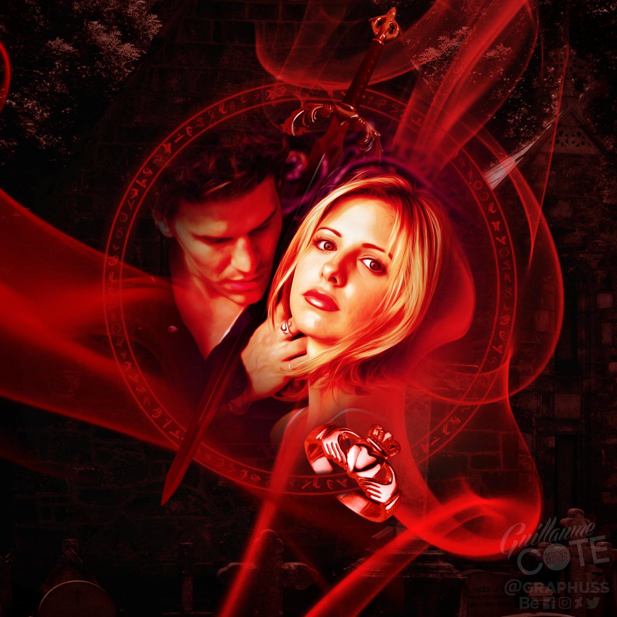 Graphuss's tweet photo. 1/2 All the artworks for #Buffy #BluRay Box. What do you think about it ?#BuffyHD #BuffyBluRay @joss @SarahMGellar @BuffyTVS @NicholasBrendon @JamesMarstersOf @alydenisof #BTVS #buffyslays #BuffySlays20 #Sunnydale #Vampire #BuffyTheVampireSlayer https://t.co/gSOsENlyYs https://t.co/6M3zT60RC5
