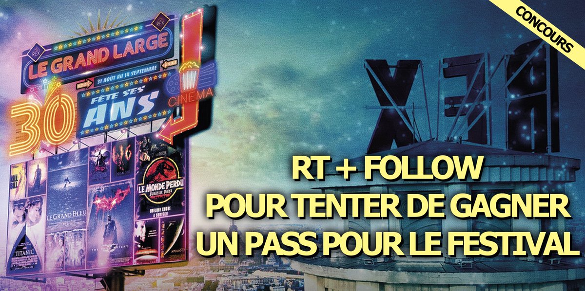 LeGrandRex's tweet image. [CONCOURS🎁] 

Le #GrandRex vous permet de remporter un pass illimité pour le festival du Grand Large!🎟

⬇️⬇️⬇️
Pour participer il vous suffit de RT + de FOLLOW notre compte twitter.  

Bonne chance à tous!🍀