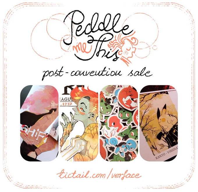 hey all! I'm finally able to open my online store after the summer convention season (and the month-long Broadband Apocalypse). we got prints, we got stickers, we got comics, check it out! https://t.co/T1dVA17bT6 