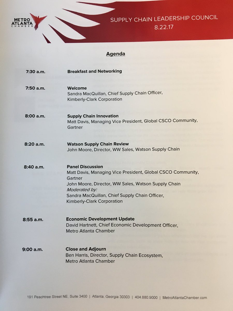 Glad to be joined by @LauzonFlooring , @MasoniteDoors and Créneau Bois Chaudière-Appalaches at the @atlchamber Q3 Supply Chain Leadership committee. Insightful speakers lineup incl. Matt Davis from @Gartner_inc and John Moore from @IBMSupplyChain . #SupplyChainCity #GrowAtlanta