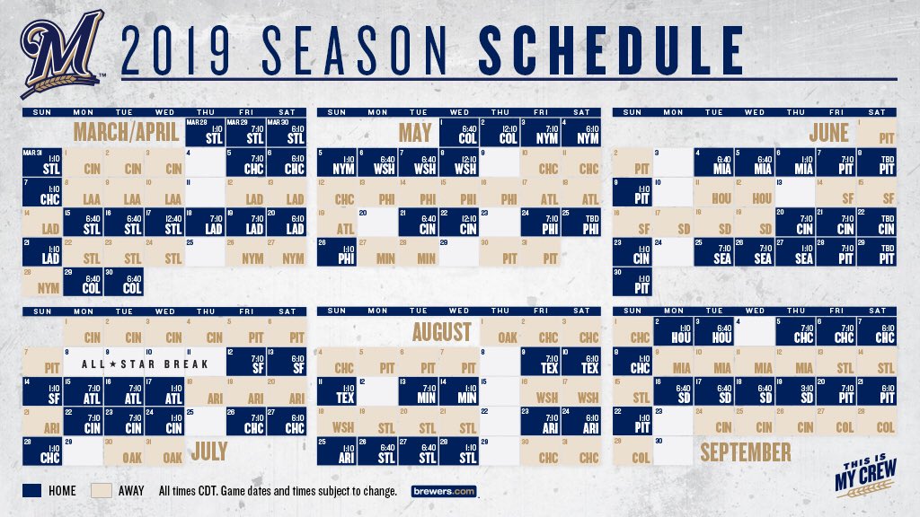 Milwaukee Brewers Printable Schedule Customize and Print