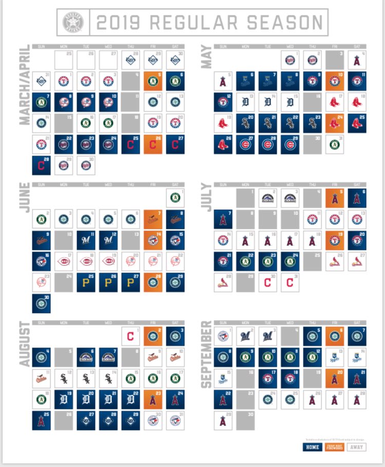 Astros 2019 Schedule | ClutchFans