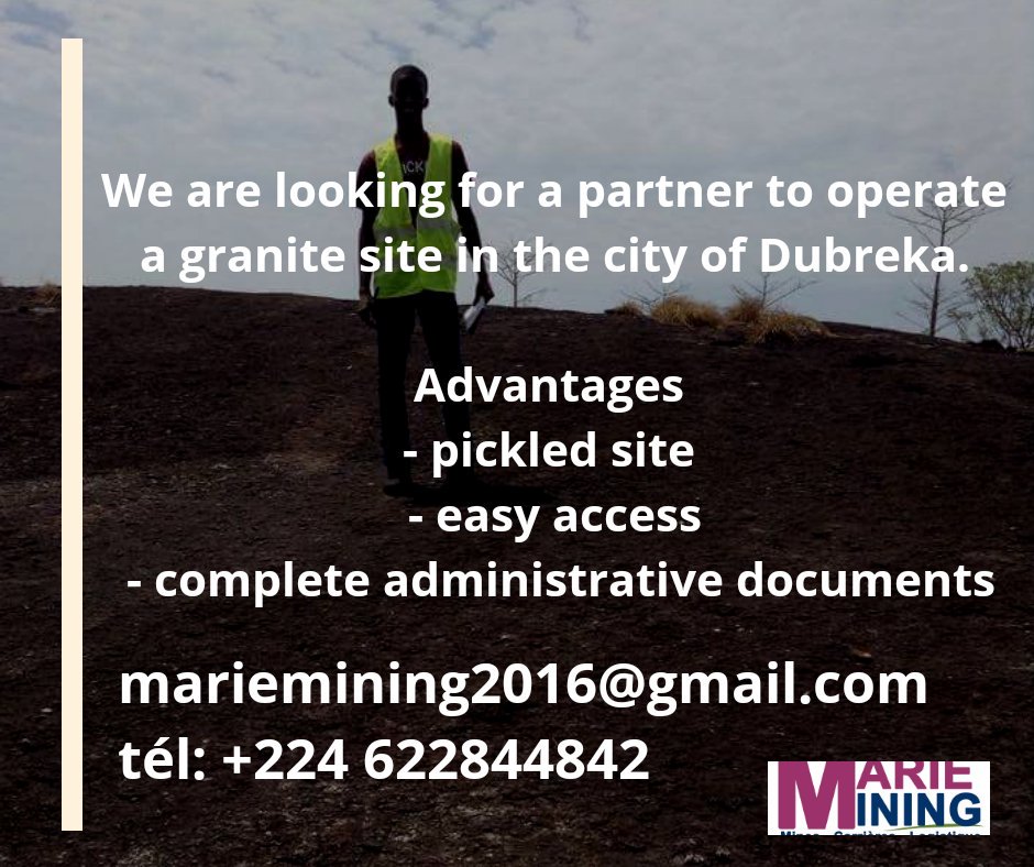 MarieMining's tweet image. For any partnership please contact us! 
#MarieMining #Guinea #Dubreka #StoneGranite @GuineeExpo2020 @APIP_Guinee @AfricaMining_fr @domani_dore @HelenHaiyu @africaceoforum @MiningIndaba @MinesGouvGuinee  @bes_guinee @NurSagman @SADEN_GN 👇