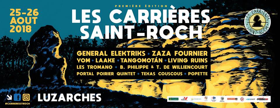 // FESTIVAL \\
Le super festival Les Carrières St-Roch débarque ce week-end à Luzarches (95) avec General Elektriks, Zaza Fournier, LAAKE... et bien d'autres ! combo95.org/agenda/festiva…