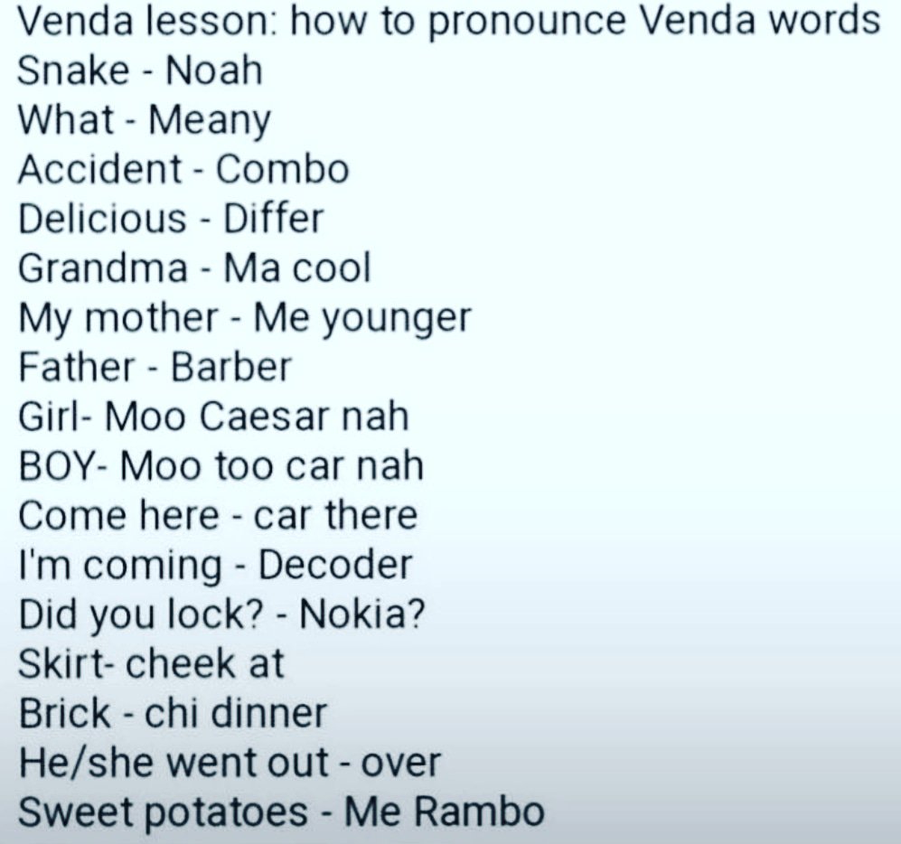 Phumudzo Manenzhe On Twitter Venda Lessons