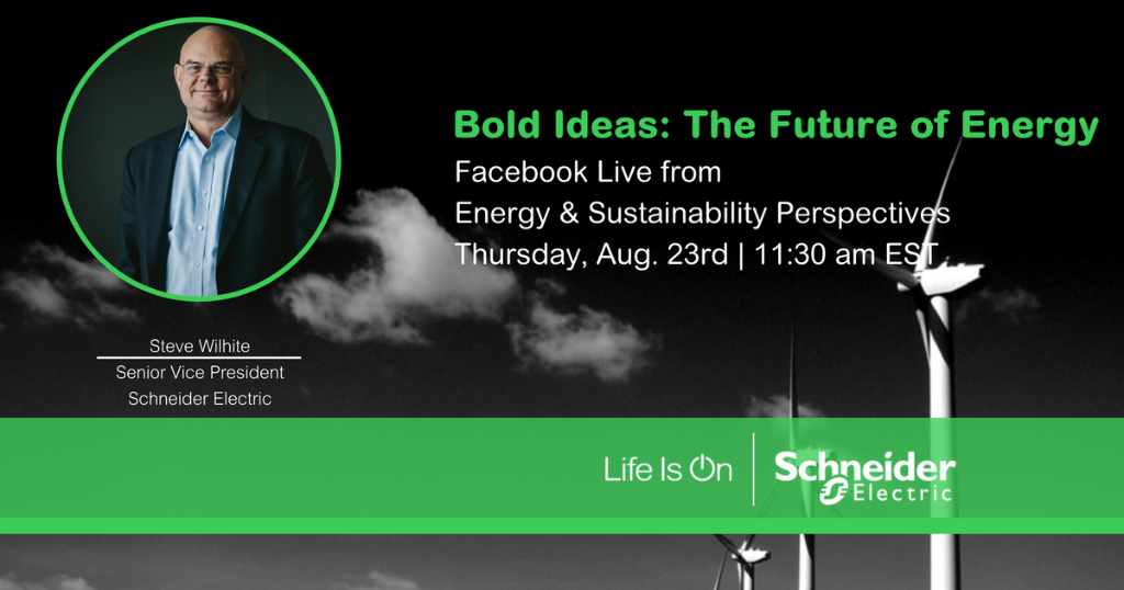 SESustainable's tweet image. LIVE: Next week, we’re broadcasting keynotes from the Energy &amp;amp; Sustainability Perspectives conference, starting with our SVP Steve Wilhite mapping out “The Future of Energy.” Tune in on our Facebook page @ 11:30am EST on Aug. 23. spr.ly/6012DakvK #WhatsYourBoldIdea