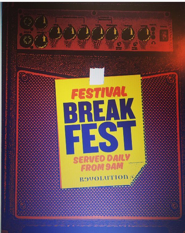 ATTENTION! All Reading Festival goers! We will be serving breakfast from 9am Fri-Sun starting at £4.95 #Readingfestival2018 #reading #breakfast #revolutionreading