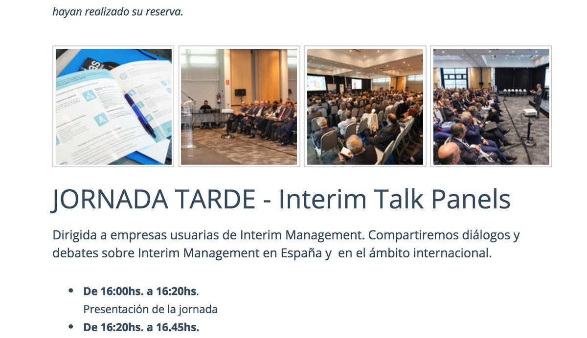 Interimspain's tweet photo. En la jornada de tarde del II Congreso de Interim Management, compartiremos diálogos y debates sobre #InterimManagement en España y  en el ámbito internacional. ¿Te lo vas a perder? 🕙https://t.co/W97FGfo4Sb 
#AIME #CongresoAIME #eventosAIME #interimmanagementinternacional https://t.co/Q1bRBXvTfO